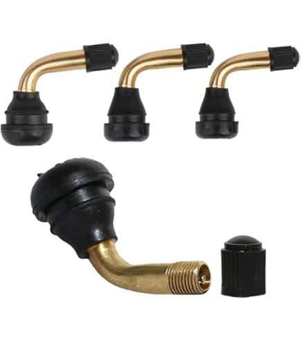 HABNI - 4 Extensiones De Válvula De 90 Grados, De Cobre, Para Coches, Motos, Scooters, Sellado Duradero, Color Negro
