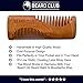 Luxury Wooden Beard Comb | Beard Club | The Best Beard & Moustache Comb for Men | Dual Purpose Teeth | A Great Pocket Comb | Handmade to the Highest Standard
