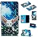 Produktbild Nadoli Wallet Handyhülle für iPhone Xs 5.8",Kreative 3D Elf Fuchs Blumen Muster Taljereep Ständer Flip Ledertasche Brieftasche Schutzhülle Etui für iPhone Xs/X 5.8"