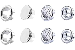 ASYKNM 8 Pcs Anelli di Troppo Pieno,Bagno Foro Lavello Rotondo Straripamento Scarico Pieno Inserto Coperchio Tappo di Scarico nel Buco, Lavello Anello Troppopieno roppopieno Rotondo Coperchio