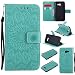 Produktbild Hozor PU Leder Hülle für Samsung Galaxy A5 2017 / A520 5.2 zoll Embossing Prägung Blumen Muster Ledertasche Weiche TPU Soft Rückseite Abdeckung Handytasche Bumper Schutzhülle Brieftasche Flip Case Wallet Cover Bookstyle Handyhülle Tasche Anti-Scratch Shell Folio Klapphülle mit Standfunktion Magnetverschluss und Kredit Kartenfächer - Hellgrün