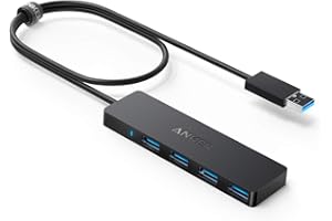 Anker 4-Port USB 3.0 Hub, Ultra-Slim Data USB Hub with 2 ft Extended Cable [Charging Not Supported], for MacBook, Mac Pro, Mac mini, iMac, Surface Pro, XPS, PC, Flash Drive, Mobile HDD