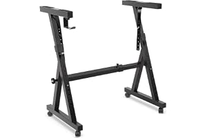 Pyle Keyboard Stand, Adjustable 39.8" Width, Z-Style Heavy Duty with Wheels | Heavy Duty Z-Style, 22.8-39.8" Adjustable Width, Folding Design, Steel Build, Locking Wheels, 85LB Capacity