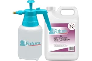 Futum Bettwanzen/Floh Abwehrspray Bettwanzen giftfreies Mittel für Bettwanzen und Tierflöhe 2L+2L Sprüher