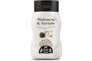 Valnerina Tartufi Maionese al Tartufo Squeezy | Facile e Pratico, non sporca, niente sprechi | Black Truffle Mayo Mayonnaise al Tartufo Nero | Dispenser 200 gr.