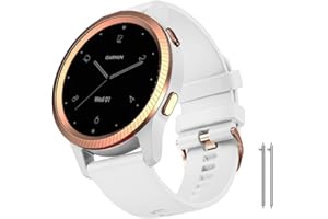 NotoCity Armband für Garmin Vivoactive 4S, Venu 2S/3S, Forerunner 255S/265S, 18mm Ersatzarmband für Vivomove 3S (39mm), Active S, Move 3S, Silikon Armband für Männer und Frauen(S, Weiss)