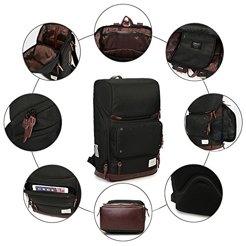 ZUMIT Laptop Rucksack 14 Zoll Damen Herren Business Travel Rucksack Studenten Backpack Taschen mit Gro  en Kapazit  t Schwarz