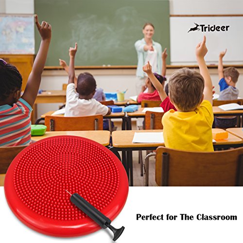 34cm 35cm Ballsitzkissen inkl. Pumpe von 9 Farbe (Schwarz, Blau, Grün, Orange, Rot, Turkis, Rosa, Pink und Lila), TRIDEER Anti-Burst Sitzballkissen / Balance Board / Balance Kissen / Wackelbrett für Fitness, Yoga und Physical Therapy, für Damen Herren - 3