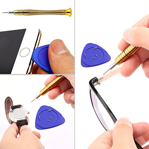 SYCEES Gehärtet Mini Schraubendreher Set 25-teilig Präzisions Magnetisierbar Wechseleinsätze mit 2 Plektron Reparatur Set für Apple Handy PC Laptop Kamera, Brillen, Uhren iPhone 6 6s plus - 2