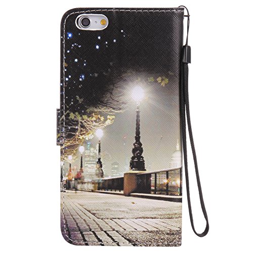 Feeltech iPhone 6 Plus/6s Plus Hülle PU-Leder und Brieftasche Bunte Muster Fall mit Magnetverschluss, Hybrid-Kickstand mit Stand-Funktion, schlagen Sie schützende weiche TPU Stoßstangenabdeckung und Kreditkartenhalter für iPhone 6 Plus/6s Plus Handgelenk Bügel-Buch-Art-Geldbeutel-Tasche mit 2 In 1 Berühren Sie Stift – London - 3