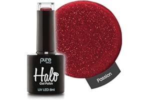 Halo Gel Polish 8ml - Passion. UV/LED Gel Nail Polish, Long Lasting & Easy To Apply. Nail Art Colours For Manicure & Pedicure. Gel Polish For Professional & Home Use.