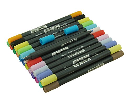lanxivi Bürste Twin Marker mit Fine Spitze 24 R Aquarell basierend Marker, ideal für Künstler, Aquarell, skizzieren, Colorieren 24 - 5