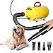 Produktbild DJLOOKK Hundefön 3.8HP Pet Fön Grooming Haar Gebläse Geschwindigkeit Einstellbar Mit Heizung Für Hunde Katzen 4 Verschiedene Düsen,Yellow