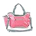 Yodo Easy Clean Shoulder Tote Diaper Bag for Mommy Baby with Detachable Bottle Holder, Pink Polka Dot