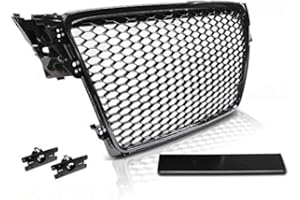 V-MAXZONE PARTS Griglia anteriore anteriore centrale Sport VR-33 griglia a nido d'ape Sport nero lucido compatibile con Audi A4 B8 2008 2009 2010 2011 Berlina Avant