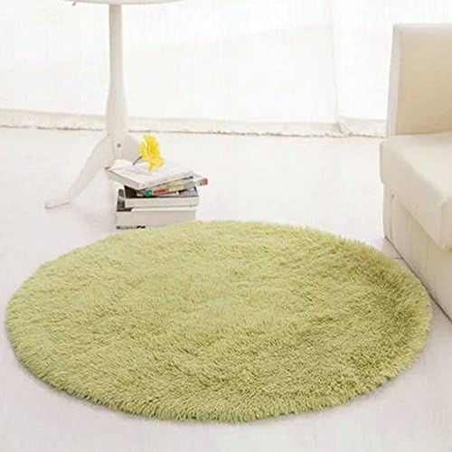 European-style circular carpet living room coffee table carpet simple bedroom bedside computer chair basket yoga fitness blanket 3.5cm thick circular rug ( Color : Matcha , Size : 140cm )