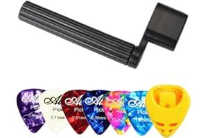 AOEVUIR Saitenkurbel avec 6 médiators pour un changement rapide des cordes, compatible avec guitare folk, guitare acoustique, guitare classique et guitare électrique