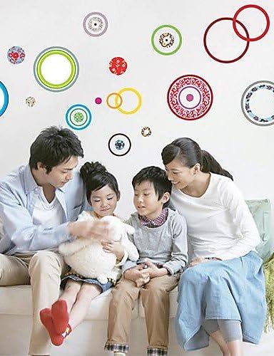 Createforlife Cartoon Multi Colorful Rings Kids Nursery Room Wall Sticker Wall Art Decals