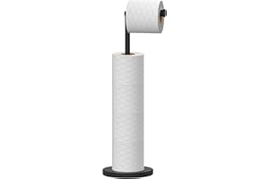 Topsky Free Standing Toilet Roll Holder, Stainless Steel Anti Rust Toilet Paper Holder for 4-5 Jumbo Rolls, Toilet Roll Stand for Bathroom Living Room Kitchen etc (Black)