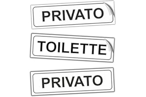 EVM Eticchette TOILETTE + 2pz. PRIVATO Segnaletica Targhetta in PVC Morbido laminato Opaco Adesivo impermeabile Porte Locali Ufficcio 15x4cm 3pz.