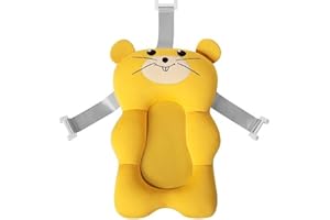 BUDING Baby-Badekissen Baby Badematte Bad Pad Neugeborenen Badewanne Sitz Infant Unterstützung Kissen Mat DREI Fixierband An Der Badewanne Befestigt Sicherer, Einstellbar, Passend Für Die Meisten Wanne