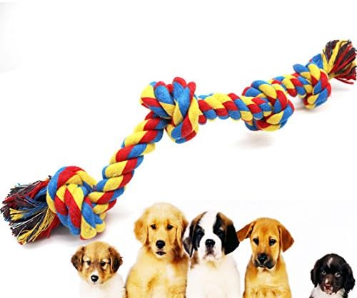 4 Knot Dog Toys Indestructible Puppy Toys Teething for Dogs,Tuff Dog Boredom Chew Tug Toys Rope for Small Medium Dogs