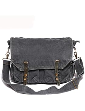 Herren Damen Schultertasche Canvas Vintage Handtasche Canvas Leder Retro Aktentasche Vintage Canvas Tasche