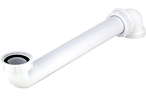 Wirquin 30724257 Tubulure de lavabo gain de place avec renvoi vers l'arrière, blanc