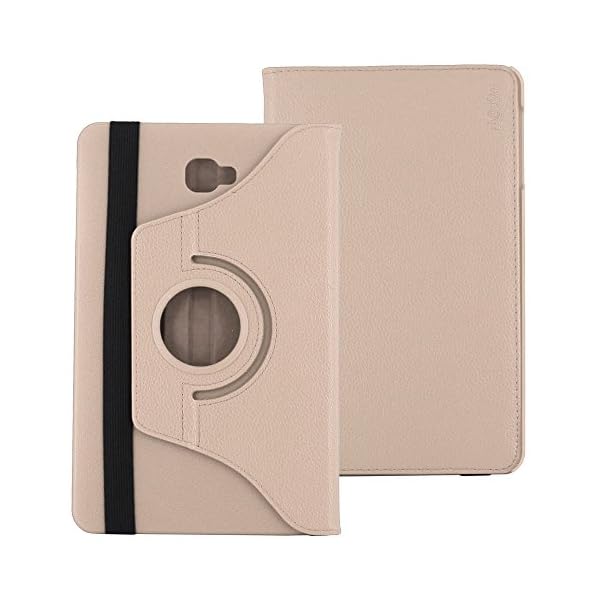 ebestStar - Compatible Funda Samsung Galaxy Tab A6 A 10.1 (2018, 2016) T580 T585 Carcasa Cuero PU, Giratoria 360 Grados, Función Soporte, Dorado + Cristal Templado [Aparato: 254.2x155.3x8.2mm 10.1"] - Imagen 5