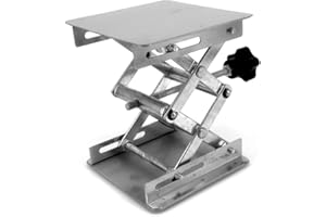 F SEASON Laborscherenwagenheber Edelstahl Laborständer Tisch Scherenlift für Lab-Lift, manuelle Steuerung 4 x 100 mm