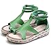 Produktbild Women Sandals Fashion Straw Shoes Woman Summer Wedges Sandals Ankle Strap Casual Ladies Flat Sandals Green 8.5