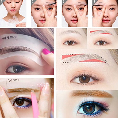ACEVIVI 3 Farben Brauenpuder Augenbraue mit 3 Typen Augenbrauen Schablonen - 6