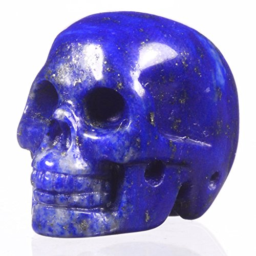 Mineralbiz 1.5 "Mini natürlichen Lapis Lazuli Edelstein geschnitzten Kristall Schädel, Schädel Carving, Kristall menschlichen Schädel Kopf Skulptur, heilende Reiki