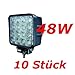 Produktbild MIRACLE LED 48W Arbeitsscheinwerfer Arbeitsleuchte 3800lm 6000K 67IP- Traktor - Bagger Nebelscheinwerfer … (10 Stück)