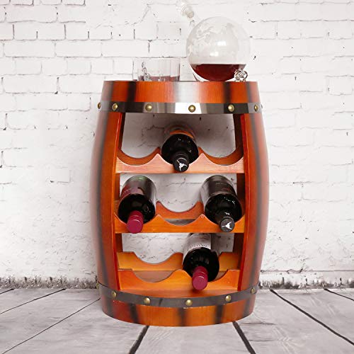 HomeZone - Estante de almacenamiento para 8 botellas de vino, champán, prosecco, decoración del hogar, almacenamiento de bebidas, esencial Barrel
