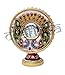 Crafticia Craft Rajasthani Handicraft Marble Analog Circular Table Clock / watch Decorative Gift Item Showpiece RS.549.00