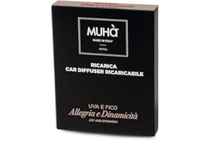 MUHA' | Profumatore Auto Ricarica, Fragranza Uva e Fico, Rilascio Graduale di Profumo