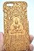 Produktbild RoseFlower(TM) iPhone 6 (4,7 Zoll (11,9 cm) Holzhülle - Kirsche Holz indische Buddha - Natürliche Handgemachte Bambus / Holz Schutzhülle mit Kostenlose Displayschutzfolie für Ihr Smartphone