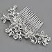 chinkyboo Silver Tone Elegent Flower Bridal Wedding Diamante Hair Comb Clip