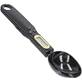 Lot De 2 Pelles Doseuses Cuisine & Animaux – Échelle Intégrée – Anti-humidité – Cuillère Riz, Café, Farine (Noir/Blanc/Jaune)