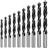FTXanty 9pcs 3-12mm HSS Wood Twist Drill Bit Set - Plywood, Plastic and Wood Drill Bit - Compatible with Electric Hand Drill