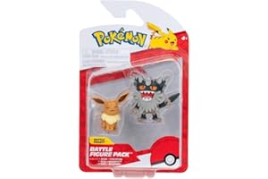 Pokémon PKW3577 – Juego de Figuras de Batalla de Mauzinger & Evoli, Figuras Oficiales detalladas de 5 cm