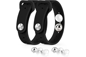 Fefod Pulseras para Alivio de Mareo para Niños y Adultos, 2 PCS Pulseras de Acupresión de Viaje con 6 Cuentas de Acupresión, Viaje Acupresión Pulserapara Náuseas para Barco, Coche y Avión(Negro)