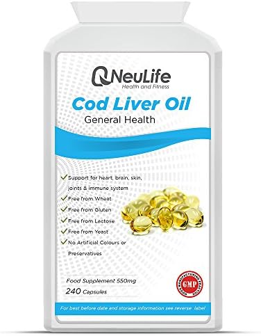 Cod Liver Oil 550mg - 240 Capsules - by Neulife Health and Fitness