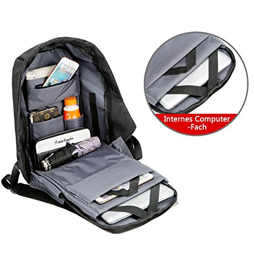 Nlyefa Business Laptop Rucksack mit USB Port f  r 13  4 Zoll Laptop Computer Arbeit Studenten Outdoor Reise Schwarz