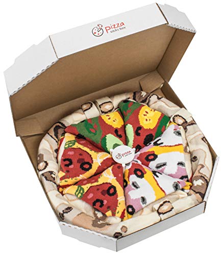 Rainbow Socks - Pizza MIX Caprichosa Vege Pepperoni Mujer Hombre - 4 pares de Calcetines - Tamaño UE 36-40