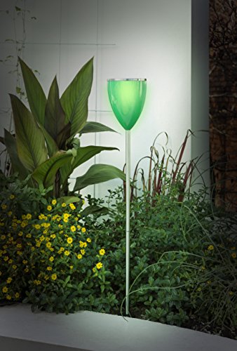 Stellar Solarleuchte Copa Fun / grün / moderene Edelstahlleuchte mit grünem Lampenschirm, 1 weiße High Power LED 1041-3 - 3