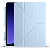Elfia Samsung Galaxy Tab S9 FE SM-X510 X516 ile Uyumlu Kılıf Silikon Yumuşak 4 Farklı Stand Olabilen Kalem B&ouml;lmeli Kapaklı Ta