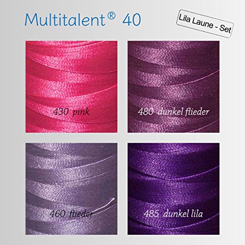 Multitalent® Maschinen-Stickgarn Lila-Laune-Set 4 x 1000 m - 2