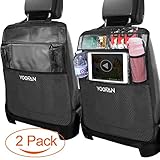 🚕ESTILO Y PORTABLE ➤ El organizador asiento coche niños YOOFAN tienen un patrón de apariencia elegante, fácil de instalar y quitar del reposacabezas y del asiento del asiento del automóvil, fácil de plegar y guardar.